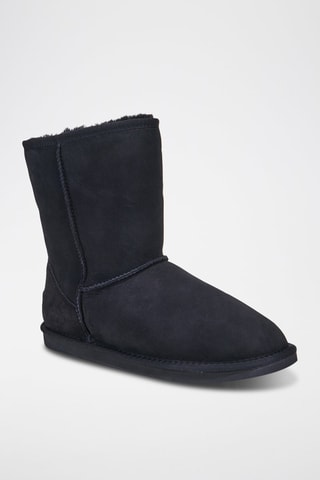 Botas de piel ovina nobuk forradas - Negro