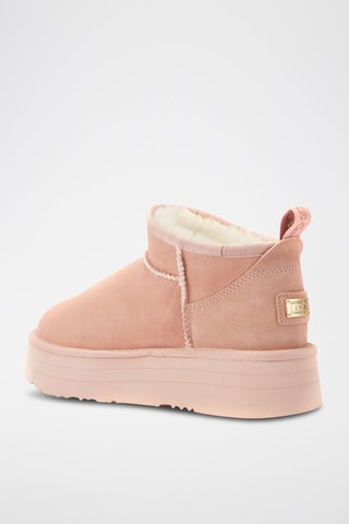 Botas de piel ovina con plataforma - Rosa