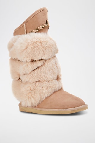 Botas de piel ovina - Beige