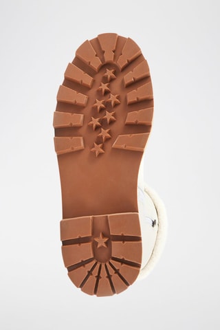 Botas de piel ovina con plataforma - Blanco