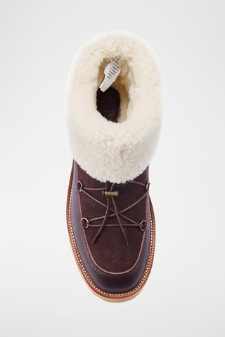 Botas de piel ovina con plataforma - Marrón