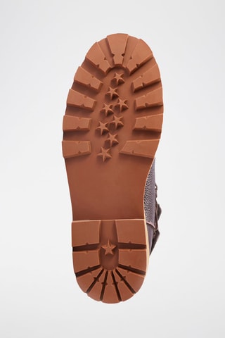 Botas de piel ovina con plataforma - Marrón