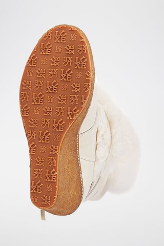 Botas de piel ovina de cuña - Blanco