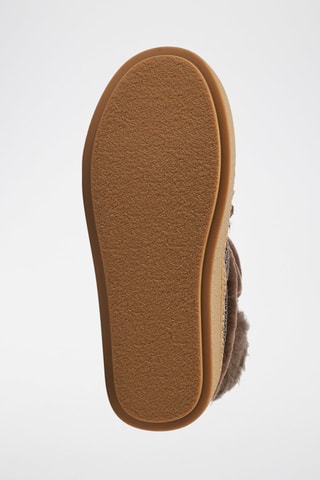 Botines de piel ovina con plataforma - Marrón