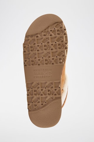 Botines de piel ovina nobuk forrados con plataforma - Marrón