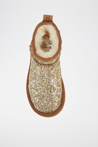 Botines de piel ovina nobuk forrados - Dorado