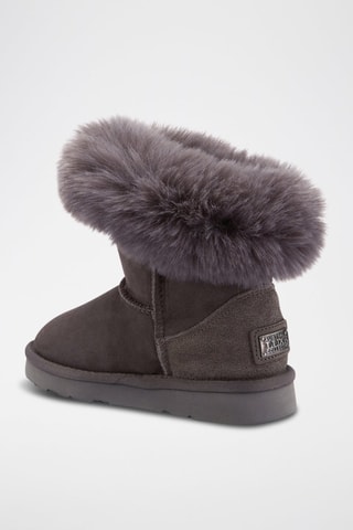 Botines de piel ovina nobuk forrados - Gris oscuro