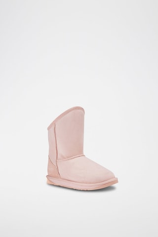 Botines de piel ovina nobuk forrados - Rosa empolvado