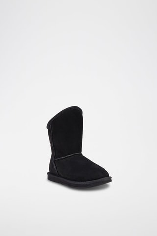 Botines de piel ovina nobuk forrados - Negro