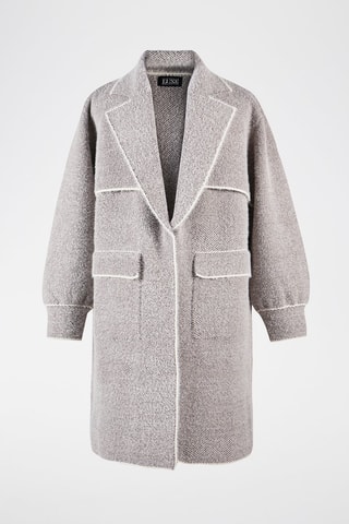 Chaqueta larga de punto tricot - Gris