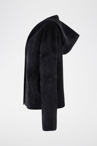 Chaqueta con capucha de punto - Negro