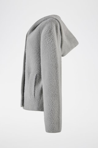 Chaqueta con capucha de punto - Gris claro