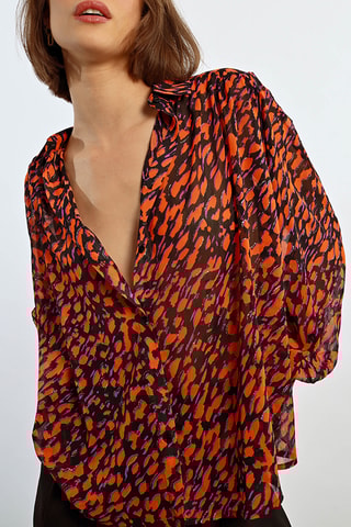 Blouse - Zwart en Oranje - Lili Sidonio