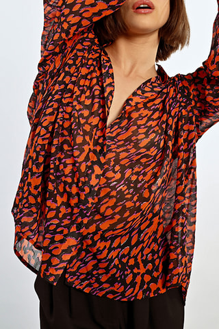 Blouse - Zwart en Oranje - Lili Sidonio