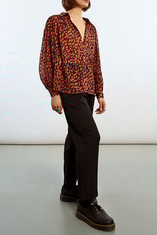 Blouse - Zwart en Oranje - Lili Sidonio