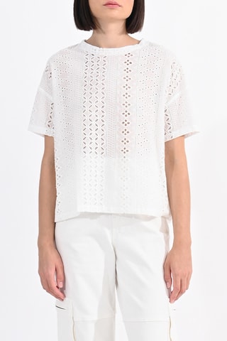 Top met Engelse borduursels - Wit - Lili Sidonio