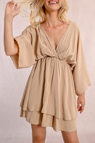 Jurk met Ruches - Beige