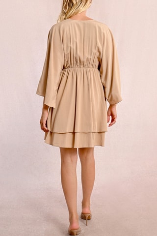 Jurk met Ruches - Beige