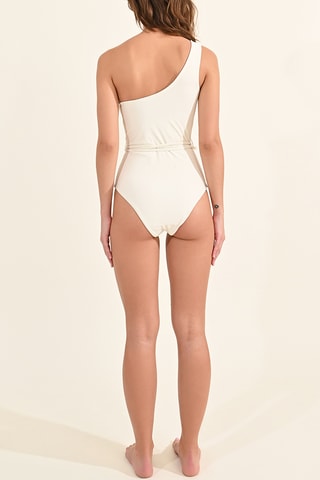 Asymmetrisch Badpak - Wit - Molly Bracken