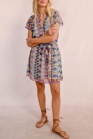 Rechte Jurk - Groen en Paars