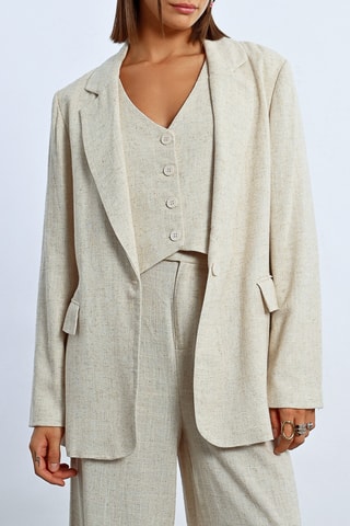 Linnen Jasje - Gemêleerd Beige