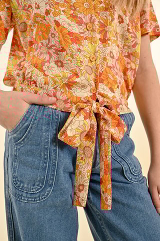 Camisa - Crudo y naranja - Molly Girl