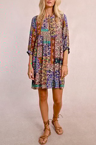 Trapezium Jurk - Oranje en Wit