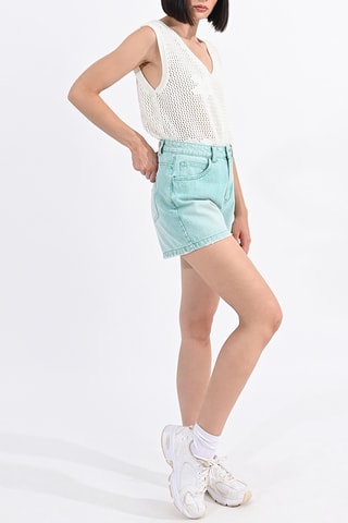 Short vaquero de tiro alto - Celeste - Lili Sidonio