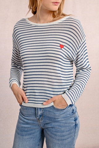 Jersey - Blanco y azul marino