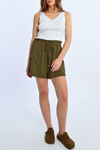 Short de tiro alto - Caqui