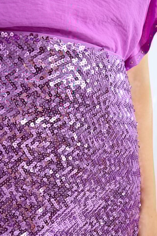 Falda recta de talle alto - Violeta