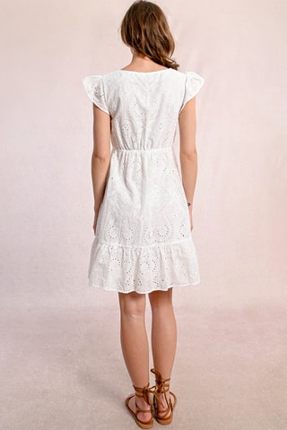 Skaterjurk met Engelse Borduursels - Wit