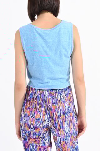 Top anudado - Celeste jaspeado - Lili Sidonio