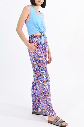 Top anudado - Celeste jaspeado - Lili Sidonio