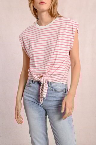Geknoopte Top - Roze en Ecru