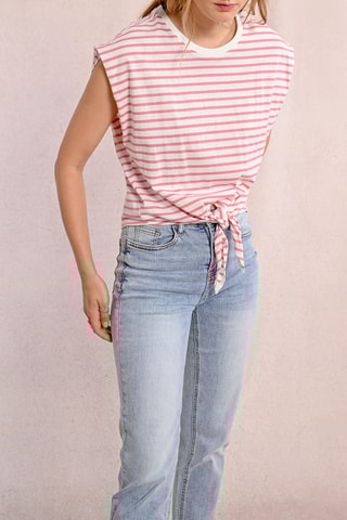 Geknoopte Top - Roze en Ecru