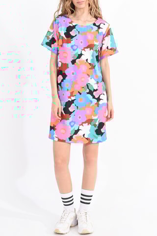 Vestido recto - Violeta y salmón - Lili Sidonio