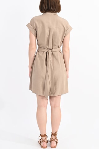 Linnen Blouse-jurk - Kaki - Molly Bracken