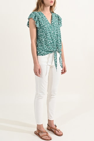 Camisa anudada - Verde claro - Molly Bracken