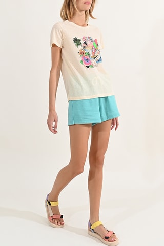 Camiseta - Crudo y verde claro - Lili Sidonio