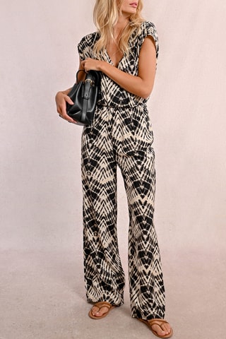 Jumpsuit - Beige en Zwart