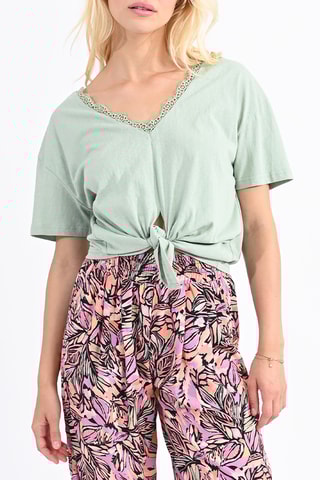 Camiseta anudada - Verde agua - Molly Bracken