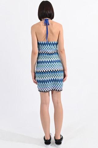 Vestido de tubo - Azul y crudo - Lili Sidonio