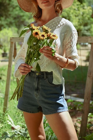 Short en jean - Bleu foncé