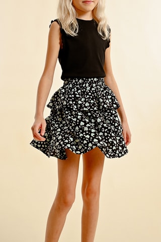 Rok met ruches - Zwart en wit