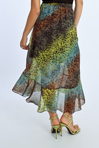 Falda cruzada - Verde y marrón