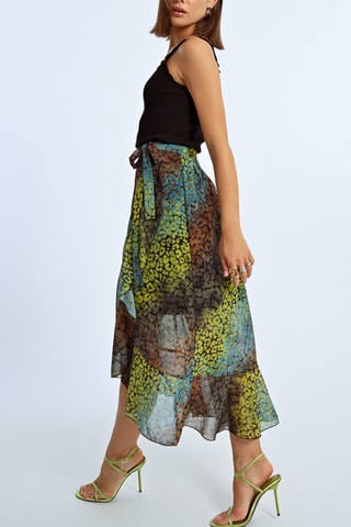 Falda cruzada - Verde y marrón
