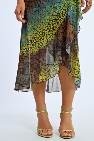 Falda cruzada - Verde y marrón