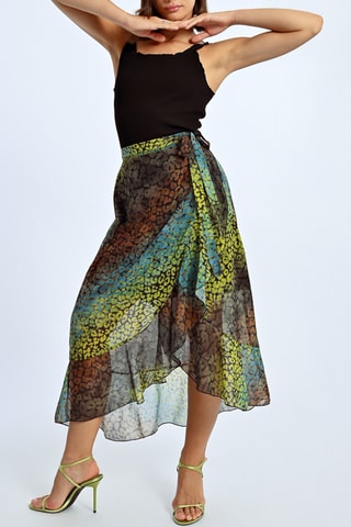 Falda cruzada - Verde y marrón