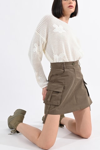 Falda recta - Caqui - Lili Sidonio